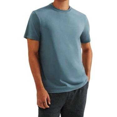Imagem de Camiseta Masculina Hering MC Regular Azul - 0201AQ3EN, M, Azul
