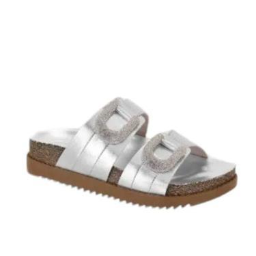 Imagem de Tamanco Moleca Flatform Papete Glitter Feminino, Prata, 38