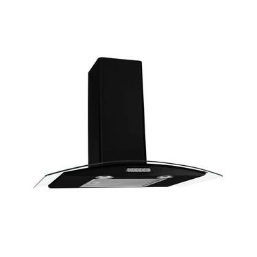 Imagem de Coifa de Parede Fogatti Vidro Curvo Duto Slim Black 70cm Temperado Led Preto 110V