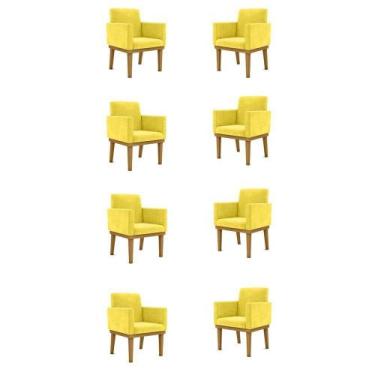 Imagem de Kit 8 Poltronas Reforçadas Esteticista amarelo - BALAQUI DECOR