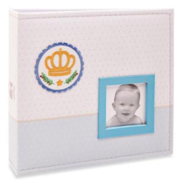 Imagem de Album 200 fotos 10x15 bebe tecido príncipe azul- ical 822