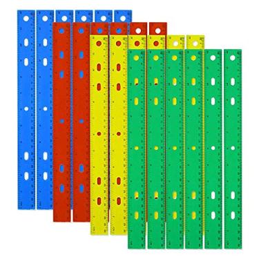 Imagem de Pacotes de réguas de plástico para trilhas de 12 polegadas em atacado em massa, conjunto em 4 cores sortidas para salas de aula, professores e pais, B07MM2WJKJ, 24 Pack
