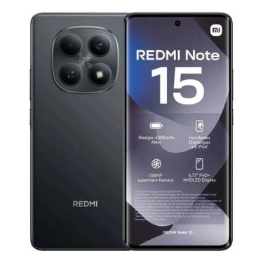 Imagem de Redmi Note 15 Lançamento 2026 4G Global 6GB RAM, 128GB, Preto - Xiaomi