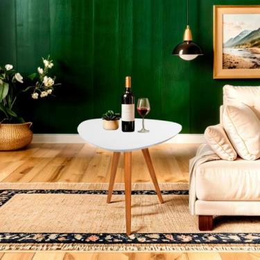 Imagem de Mesa Lateral Laca Orgânico Líbano 60x70 Branco - Casa Uai