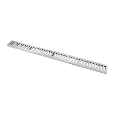 Imagem de Ralo Grelha Linear 7113GDA Captação Águas Pluviais com Caixilho Alumínio Escovado GDA Industria e Distribuidora