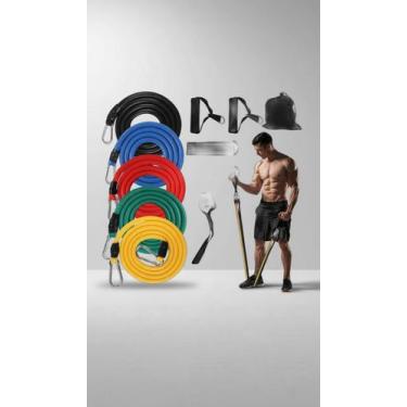 Imagem de Kit Elásticos Treino 11 Pçs Exercícios Fitness - Congratulations Store