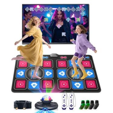 Imagem de Tapete de Dança Sem Fio ULOVINGST para 2 Jogadores com Jogo HDMI para 