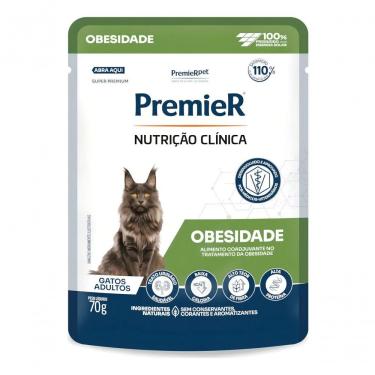 Imagem de Ração Úmida para Gatos Premier Nutrição Clínica Obesidade Carne de Frango 70G 1 Unidade