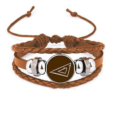 Imagem de un brand Pulseira de régua triangular de classe de comprimento com ornamento de joias de couro