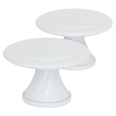 Imagem de 2 Puxador Redondo Ponto Para Móveis Porta Gaveta + Parafusos (Branco)