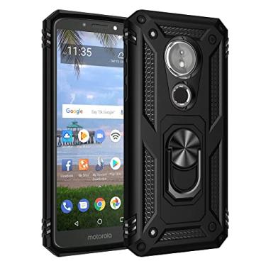Imagem de Sacos de telefonia móvel Para o caso Motorola Moto E5, para Moto G6 Play Case Celular com caixa de suporte magnético, proteção à prova de choque pesada Sacos de caso (Color : Black)