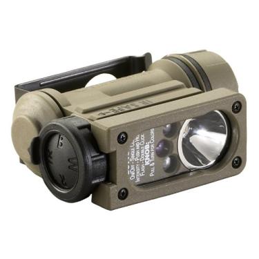Imagem de Streamlight 14510 Sidewinder Lanterna modelo militar compacto II de 55 lúmens com 4 LEDs, bateria CR123A e suporte para capacete, coiote