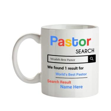 Imagem de SpreadPassion Caneca personalizada para pastor - Presentes personalizados para pastores - Caneca de café de 445 ml - Personalizada com o seu nome de pastor