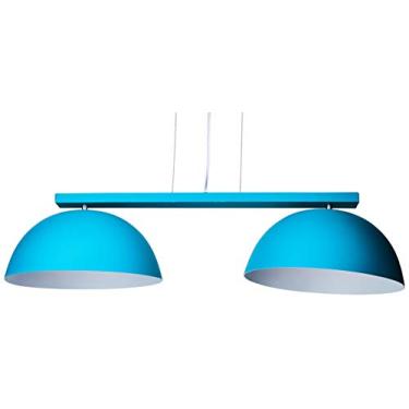 Imagem de Pendente Redondo Ref 6001 Turquesa Soquete E27 2 Lampada (79 X 30 X 19 cm) Bivolt Fabricado em aluminio Pantoja&Carmona