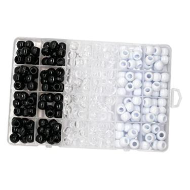 Imagem de F Fityle 240 peças de contas de pônei de resina colorida misturada para artesanato de pônei, contas de cabelo em massa sortidas, com caixa de armazenamento para bijuterias "faça você mesmo" e colar