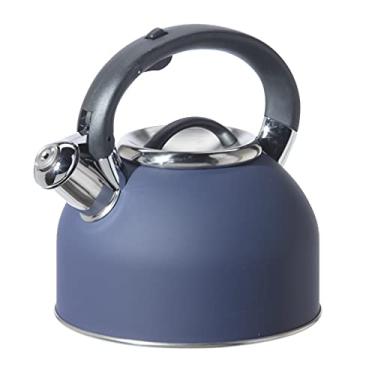 Imagem de OGGI Chaleira de chá para topo de fogão - 1,8 g / 1,9 l, Chaleira de aço inoxidável com apito alto, Chaleira de água quente ideal e caldeira de água - Azul