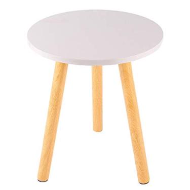 Imagem de Mesa lateral Mesa de canto Mesa de centro Simples Pequeno Apartamento Mesa de Chá Moderna Sala de Estar Multifuncional Mesa Pequena Móveis Mesa Lateral Mesa de Chá Mesa de Café (Cor: Branco)