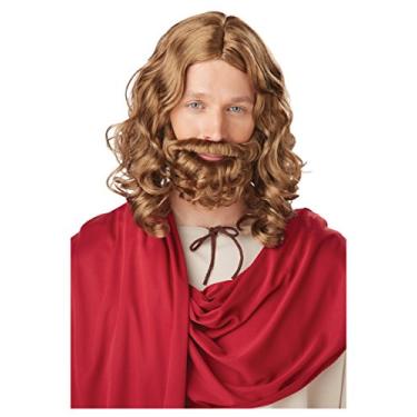 Imagem de California Costumes Peruca e barba de Jesus adulto, Loiro, tamanho nico