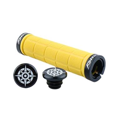 Imagem de LoveinDIY Capa para guidão de estrada à prova de choque de borracha, treliça amarela