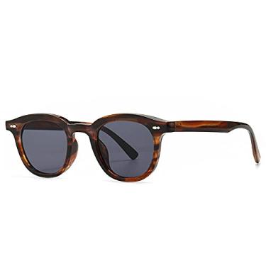 Imagem de Moda Vintage Óculos de Sol Quadrado Feminino Designer de Luxo Pequeno Óculos de Sol para Homens Lente Leopardo Óculos UV400, Grão de Madeira Preto, A