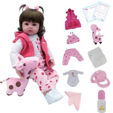 Roupa Para Boneca Bebê Reborn Coelho Com Bolinha Rosa - Shiny Toys