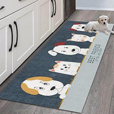 Imagem de SHENGANG Tapete de cozinha para entrada de casa quarto sala de estar decoração infantil tapete corredor cabeceira do banheiro tapete antiderrapante, 13,60 cmx200 cm