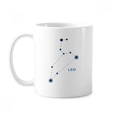 Imagem de Caneca de cerâmica do signo do zodíaco da constelação de Leão, xícara de porcelana de café