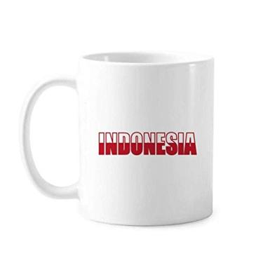 Imagem de Caneca com nome da bandeira da Indonésia Caneca cerâmica xícara de porcelana de café louça