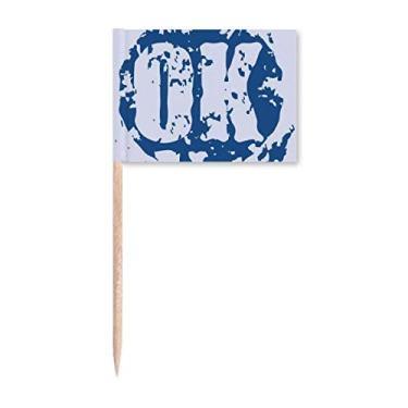 Imagem de OK Design Ilustração Redonda Padrão Palito Bandeiras Marcador Topper Decoração de Festa