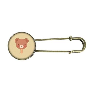 Imagem de Picolés de sorvete de urso de desenho animado retrô broche de metal clipe jóias