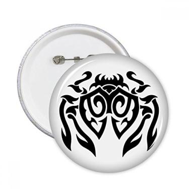 Imagem de Ilustração Preta Padrão de Inseto Aranha Pinos Redondos Emblema Botão Decoração Acessório 5 peças