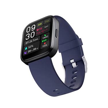 Imagem de SZAMBIT Pulseira fitness fashion 1,69 polegadas Full Touch Smart Watch GTS4 compatível com Android e IOS para homens e mulheres (Azul)