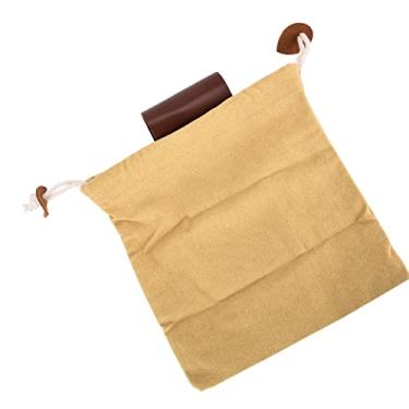 Imagem de Bolsa de forragem de lona de couro, bolsa de forragem de cinto ampla aplicabilidade para coleta de frutas para acampamento (caqui)