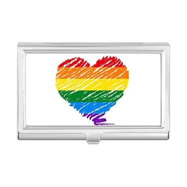 Imagem de Caixa de bolso com porta-cartões LGBT coração lésbico arco-íris gay