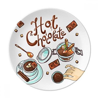 Imagem de Prato decorativo de porcelana para sobremesas de chocolate quente para bebidas França
