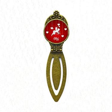 Imagem de Marcador de página de etiqueta de escritório vermelho branco Happy Valentine's Day Retro