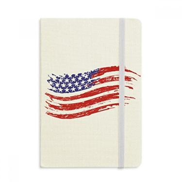 Imagem de Caderno com a bandeira do país da América Específico de estrelas e listras em tecido capa dura