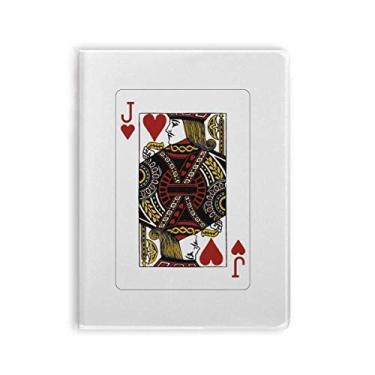 Imagem de Caderno com estampa de cartas de baralho em formato de coração J, capa macia