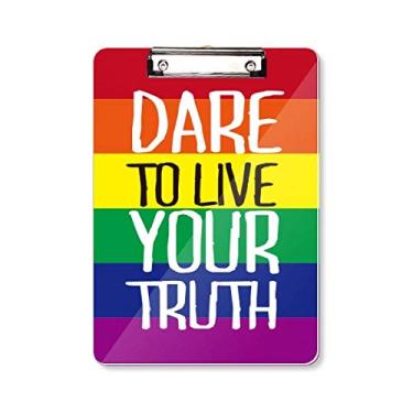 Imagem de Prancheta Live Your Truth LGBT Bandeira do arco-íris pasta, bloco de notas A4