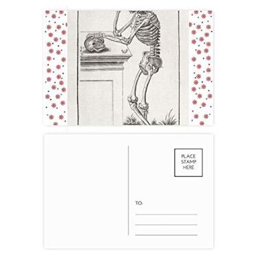 Imagem de Decoração esqueleto corpo humano padrão Natal Natal Flor Celebração Cartão Postal Blessing Mailing Card