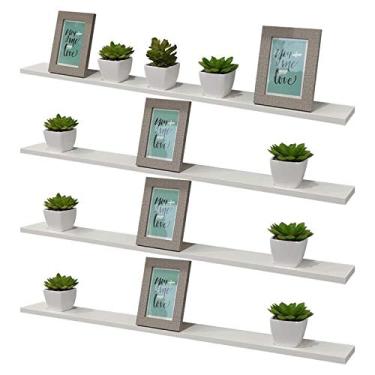 Imagem de Kit 4 Prateleiras 80 x 15cm Branca Suporte Invisível