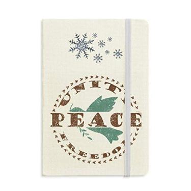 Imagem de Caderno com símbolo da paz Liberdade da Paz Caderno Grosso Flocos de Neve Inverno