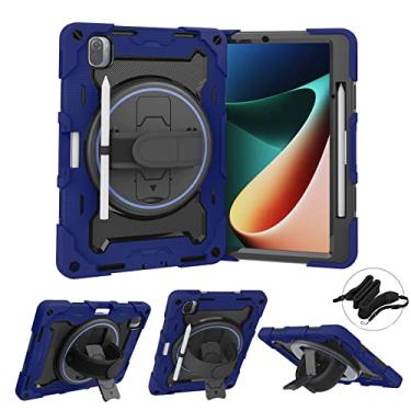 Imagem de QYiiD Capa para Xiaomi Mi Pad 5 Pro 12,4 polegadas, capa protetora resistente à prova de choque para crianças com suporte giratório de 360° e alça de ombro para Xiaomi Mi Pad 5 Pro 12,4 polegadas,