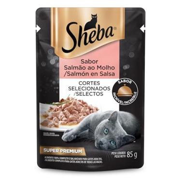 Imagem de Ração Úmida Para Gatos Sheba Sachê Cortes Selecionados Salmão ao Molho Adultos 85g