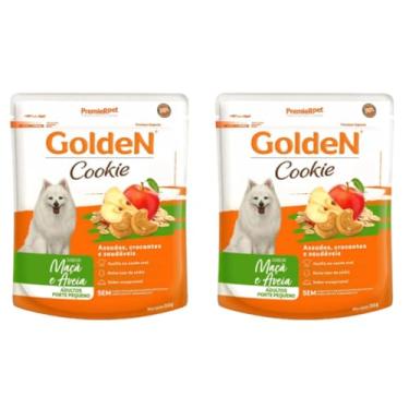 Imagem de Biscoitos Golden Cookie para Cães Adultos de Porte Pequeno, Sabor Maçã e Aveia, 350g, Kit com 2 Unidades