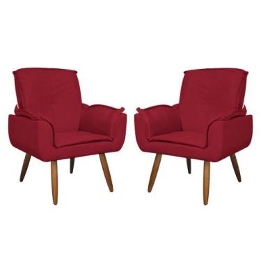 Imagem de Kit 02 Poltronas Decorativas Emília Plus Suede Várias Cores - DS Estof