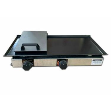 Imagem de Chapa De Lanche Sanduicheira 70x30 inox Dog Com Prensa E Coletor De Go