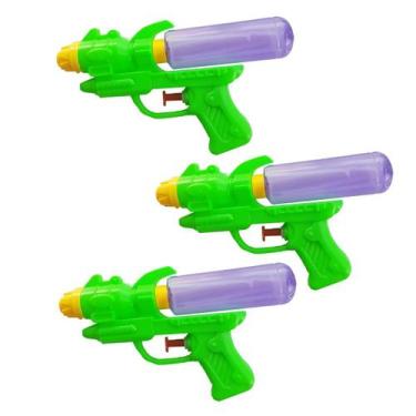 Imagem de Kit 3 Pistola Arminha Water Gun Lança Água Brinquedo 18cm - Ya Huang T