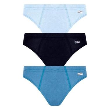Imagem de Cueca Lupo Slip Algodão com Elastano Infantil 140-089 C/3, Azul pastel
