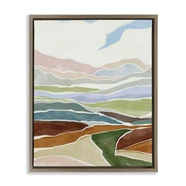Imagem de Stupell Industries Southwestern Canyon Design de arte de parede em tela flutuante marrom com listras robustas por Nikita Jariwala, 43 x 53 cm